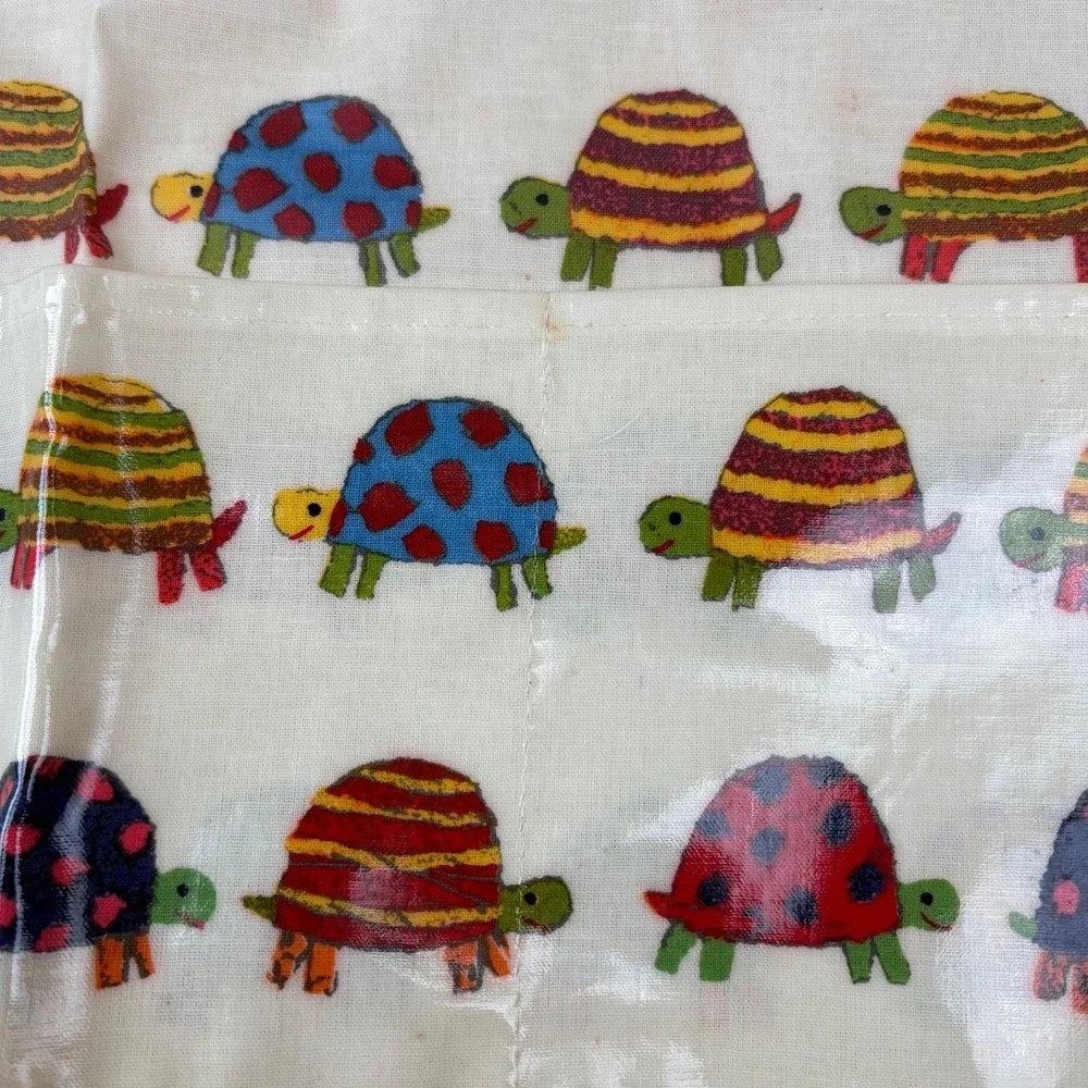 Kids Apron Waterproof Unisex Adjustable Neck Strap Turtles Pockets Cotton w/ PVC - Picture 5 of 9